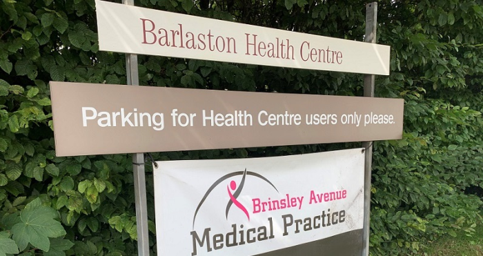 Barlaston Health Centre sign