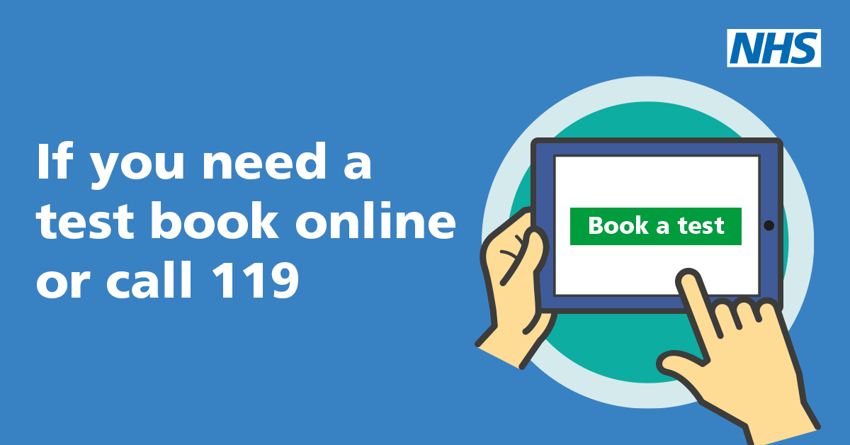 If you need a test book online or call 119.  If you can not get a test or the location or time are not convenient try again later.